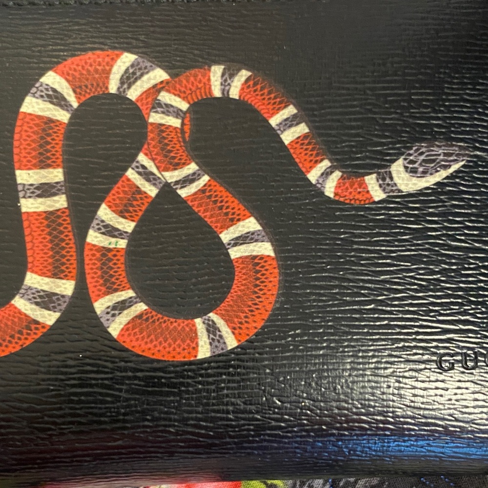 AUTH Gucci King Snake Black Long Zip wallet - Picture 13 of 16